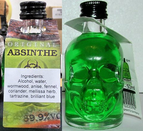 Green Skull Absinthe Bottle