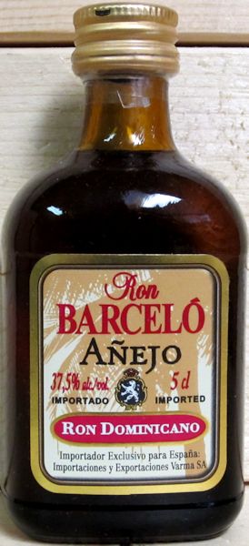 Botella miniatura RON BARCELÓ añejo- Botellita mini Ron Barcelo añejo